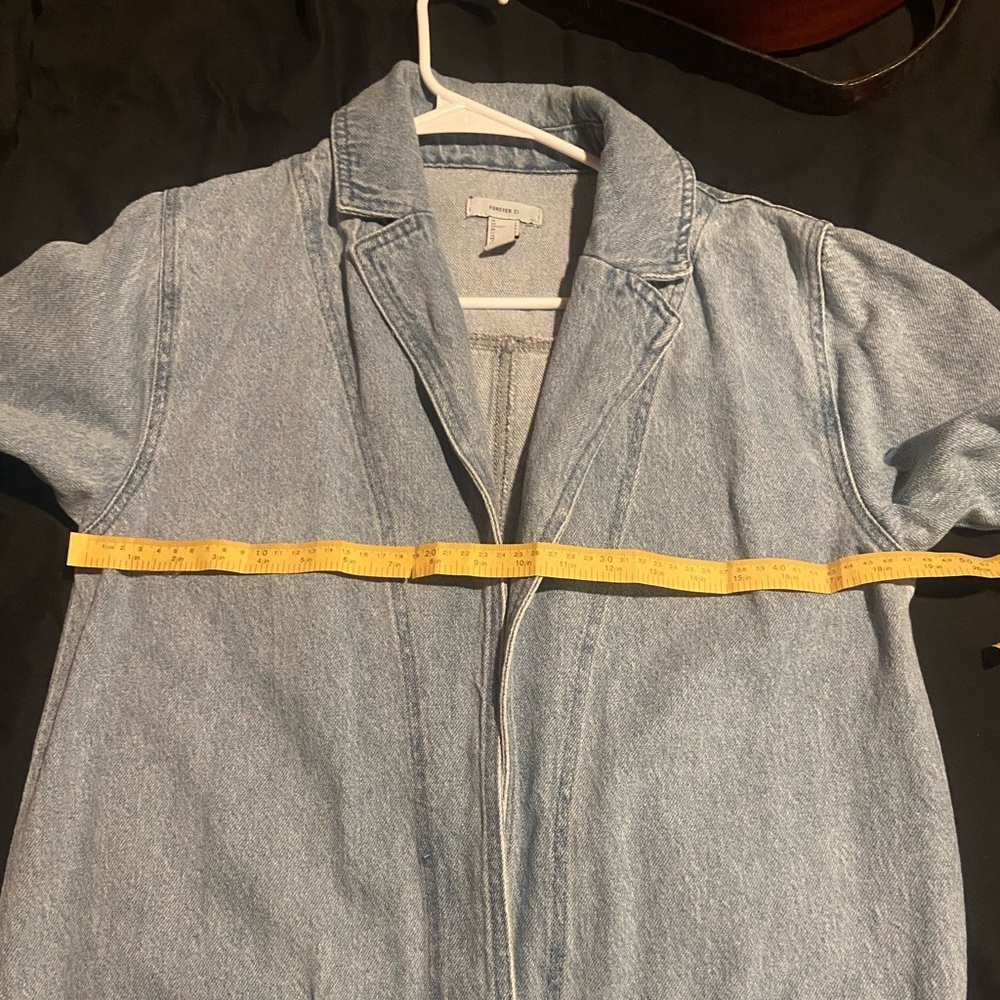 Denim Longline Jacket Forever 21 size Small - Picture 6 of 6